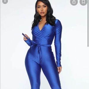 FASHION NOVA: Don’t Pretend Blue Jumpsuit size SMALL